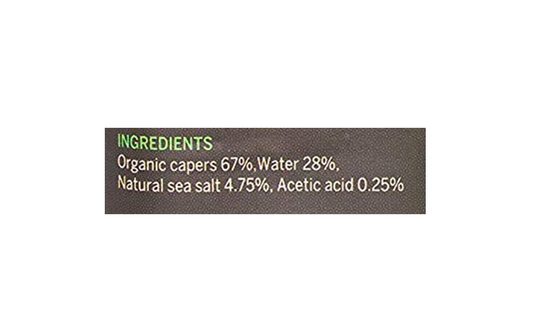 Ishka Farms Organic Capers Premium Cured In Brine   Glass Jar  210 grams